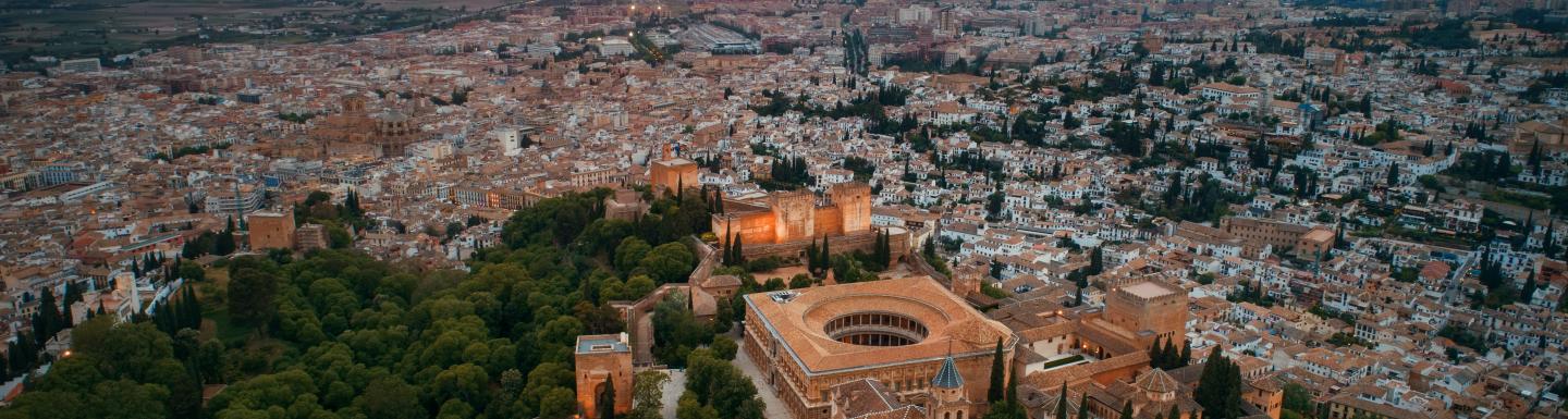 Aerial View of the Alhambra in Granada, Spain